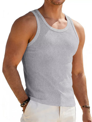 Bright Red Men's Full Size Round Neck Tank