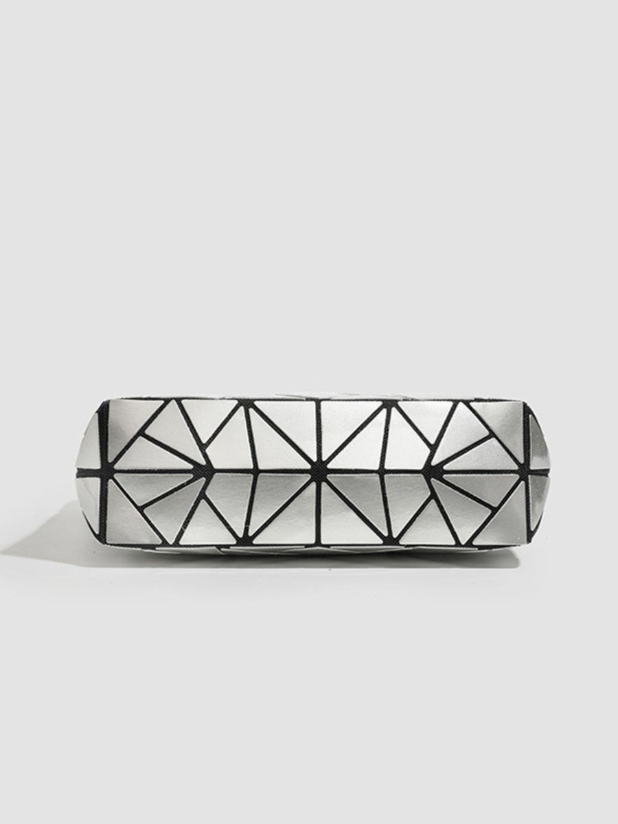 crossbody bag in Bright Blue with geometric and chain strap