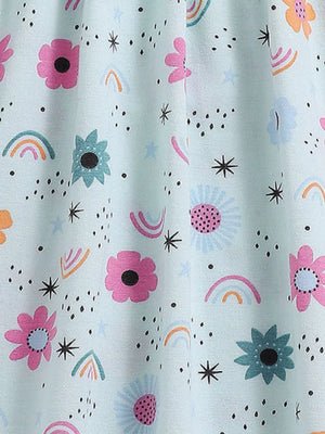 Children's Floral Print Spaghetti Strap A-line Dress option 3