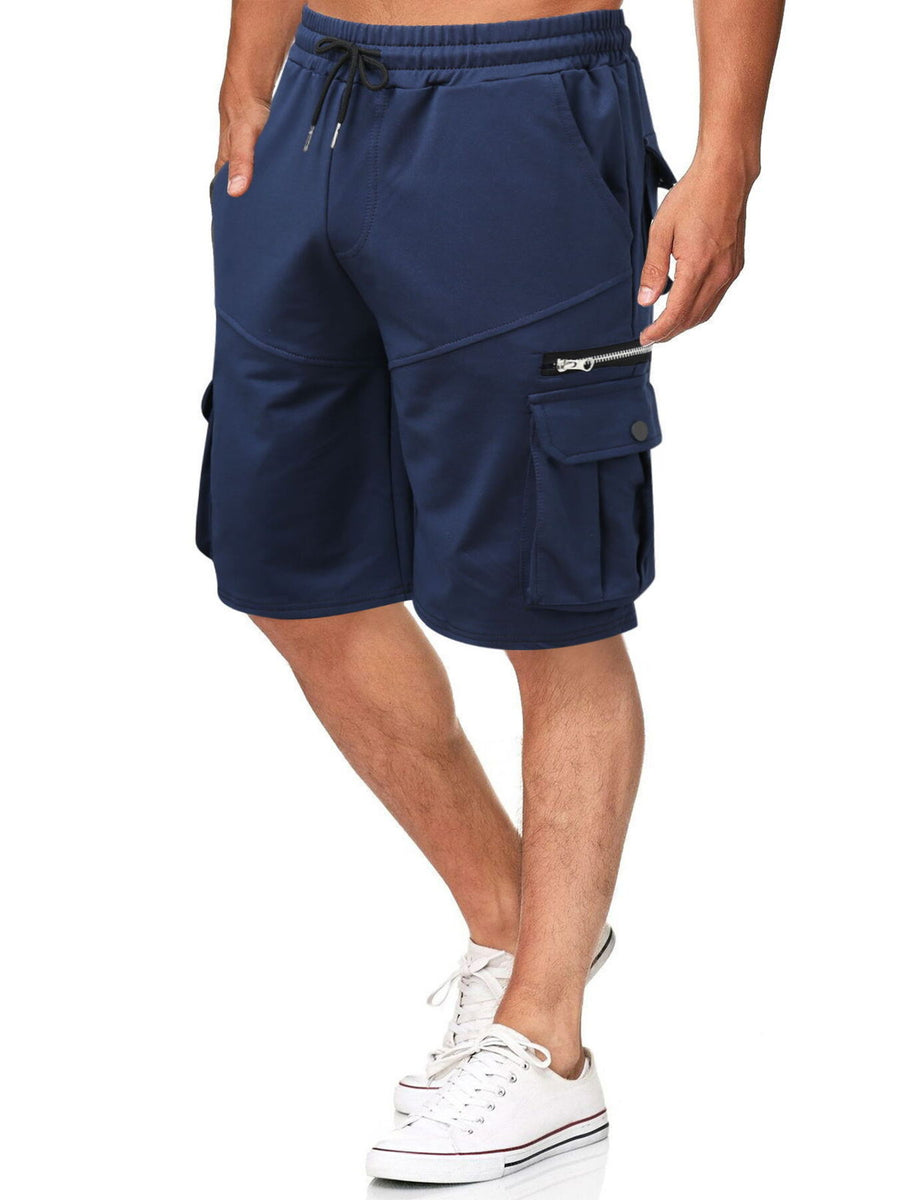 95%polyester,5%spandex Care instructions: Machine wash cold cargo shorts in Navy Blue with regular silhouette