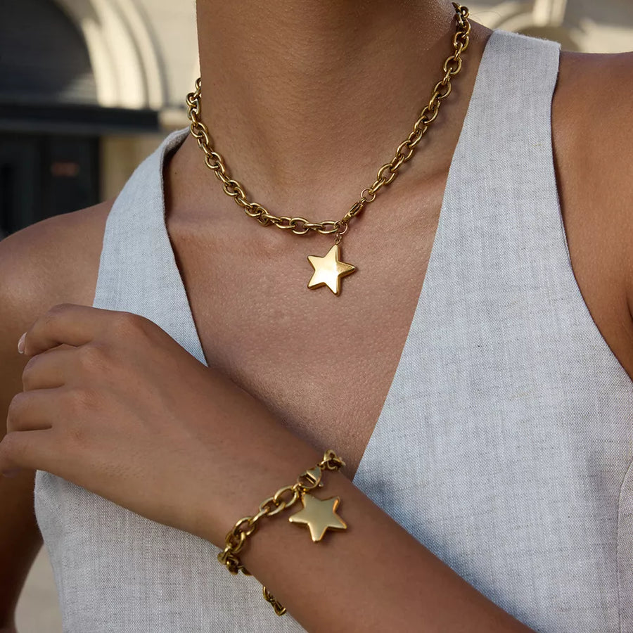 gold necklace with choker and lobster clasp