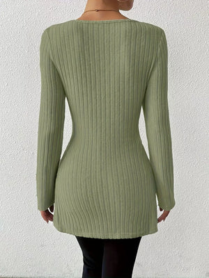 modern wrap top in Sage with v-neck