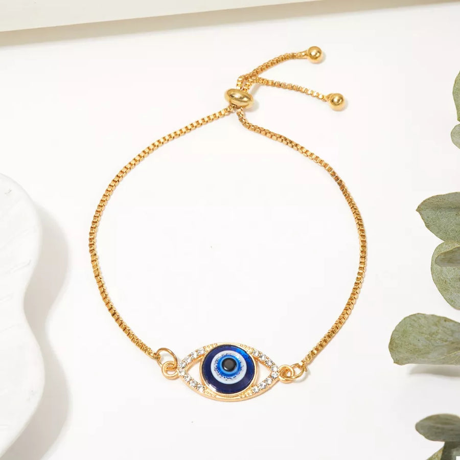 Gold bracelet with adjustable length and adjustable