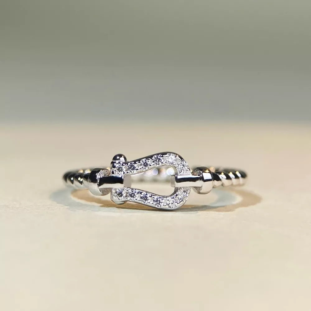 ring in Silver with beaded and zircon embellishment