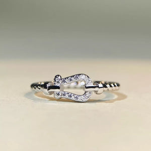 ring in Silver with beaded and zircon embellishment