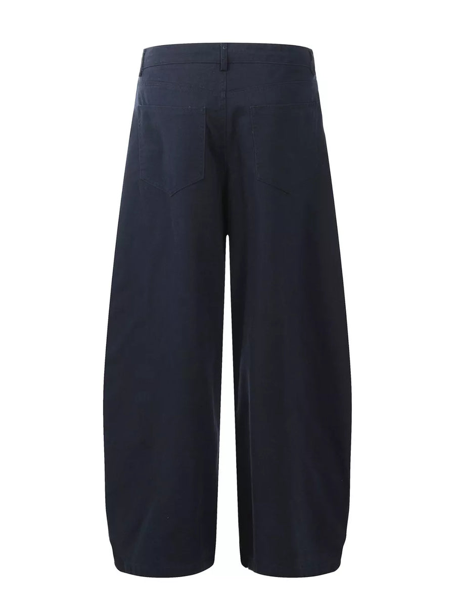 Blue with Men's Wide Leg Drawstring Pants