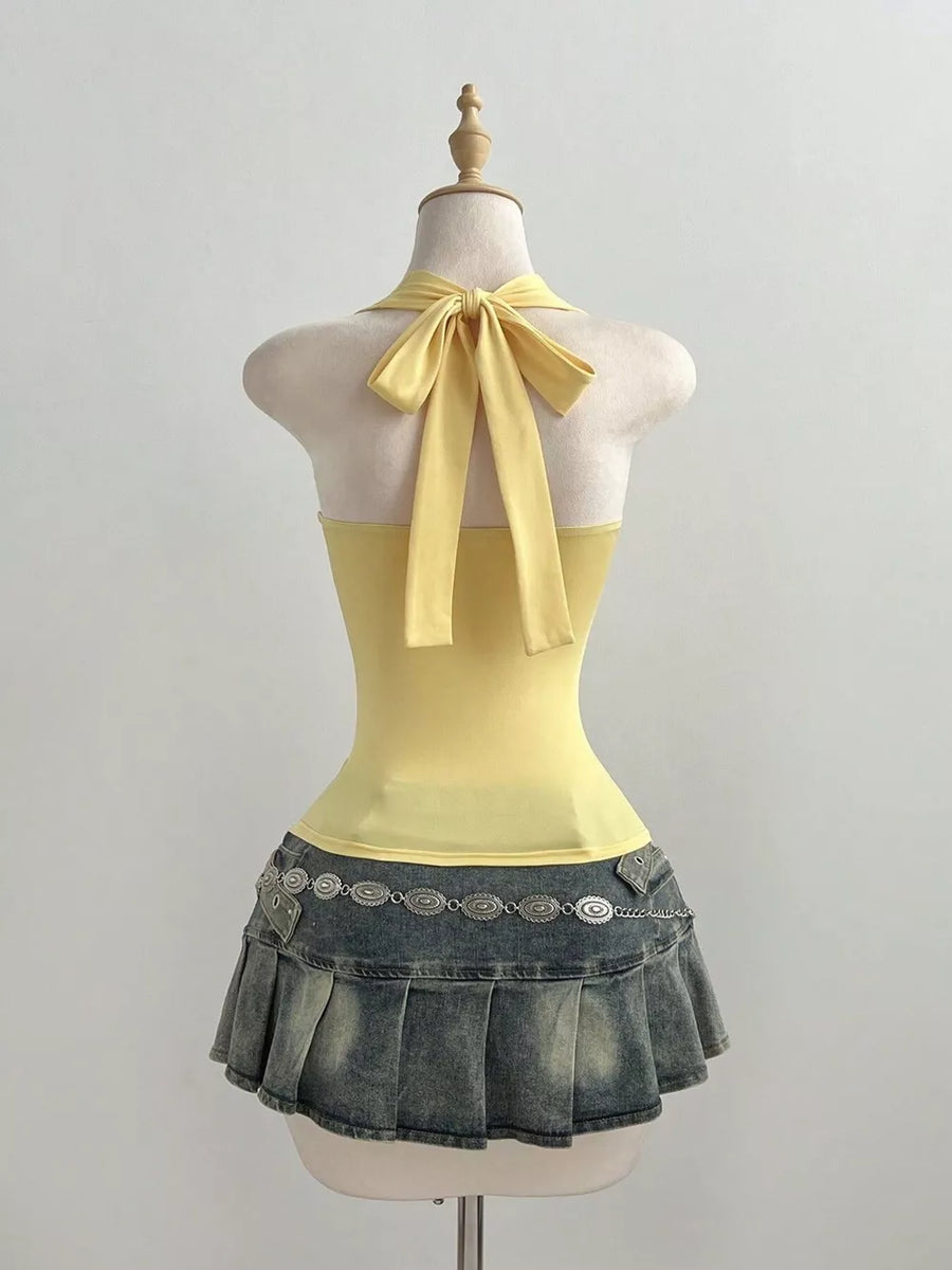 Lace Detail Halter Neck Cami option 5