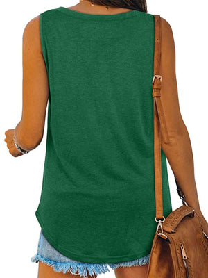 Pink loose tank top with v-neck