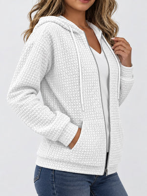 athleisure zip hoodie in Gray with hooded