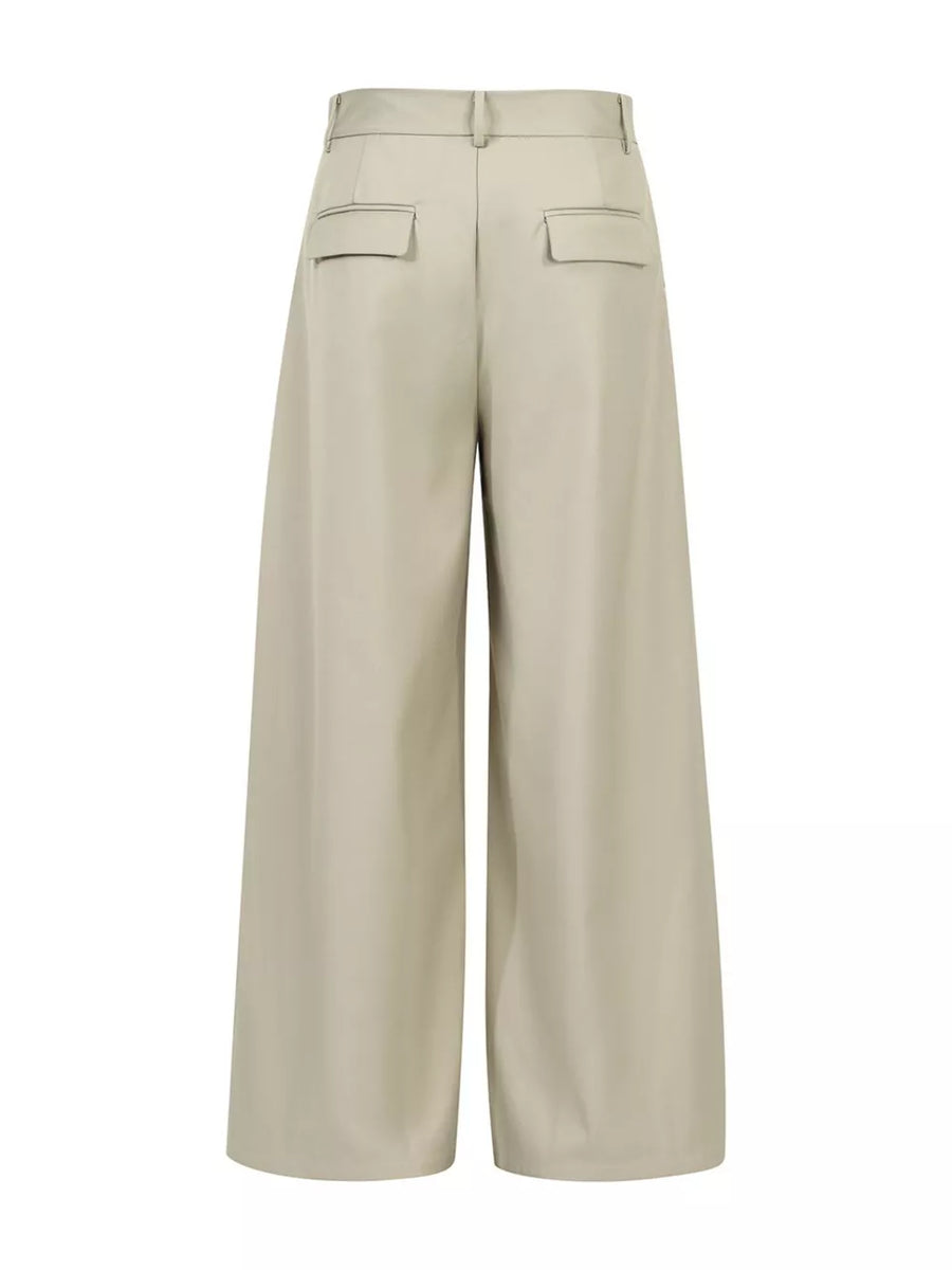 95%polyester, 5%spandex Care instructions: Machine wash cold wide-leg pants in Grey with loose silhouette