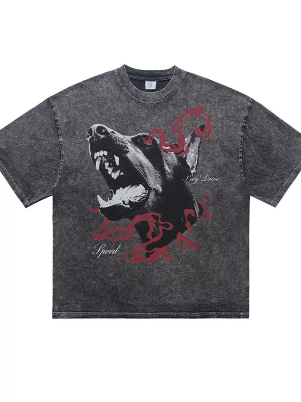 Dark Gray Men's Vintage Wash Graphic T-shirt