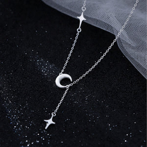 silver necklace with princess length and clasp