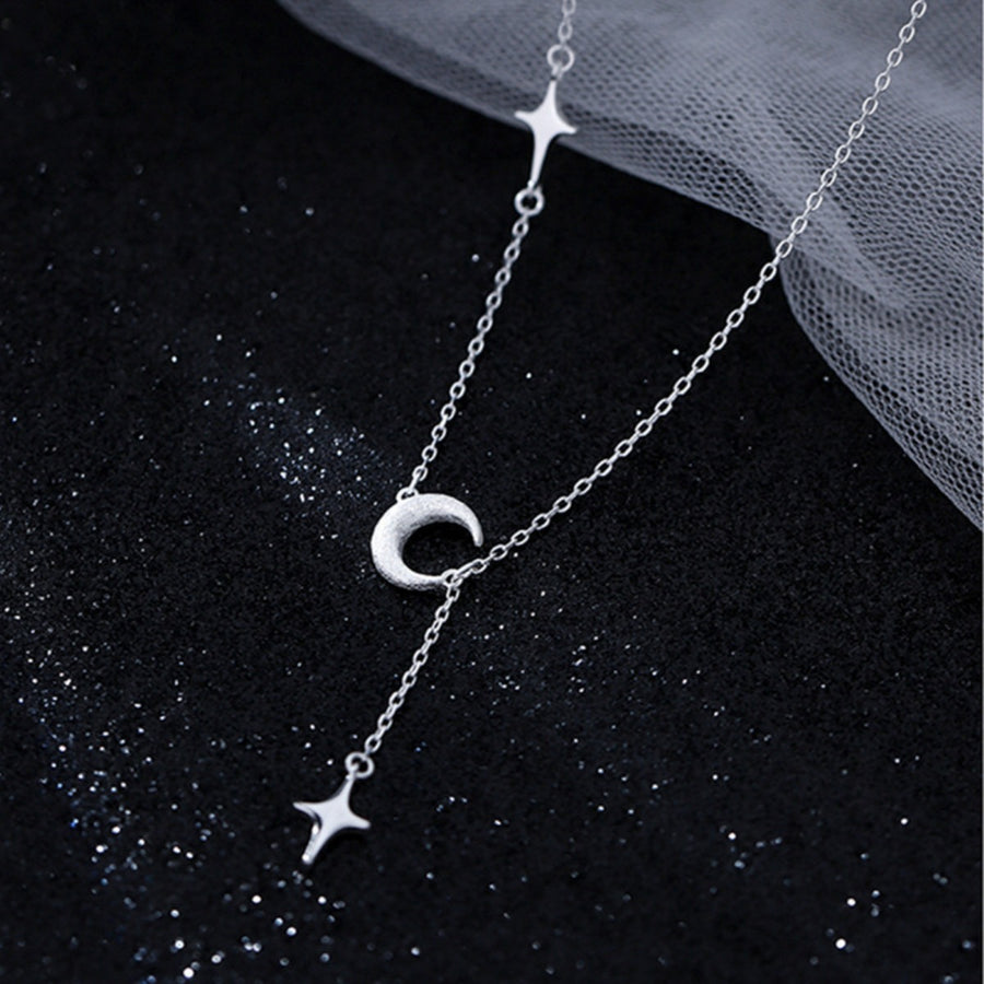 silver necklace with princess length and clasp