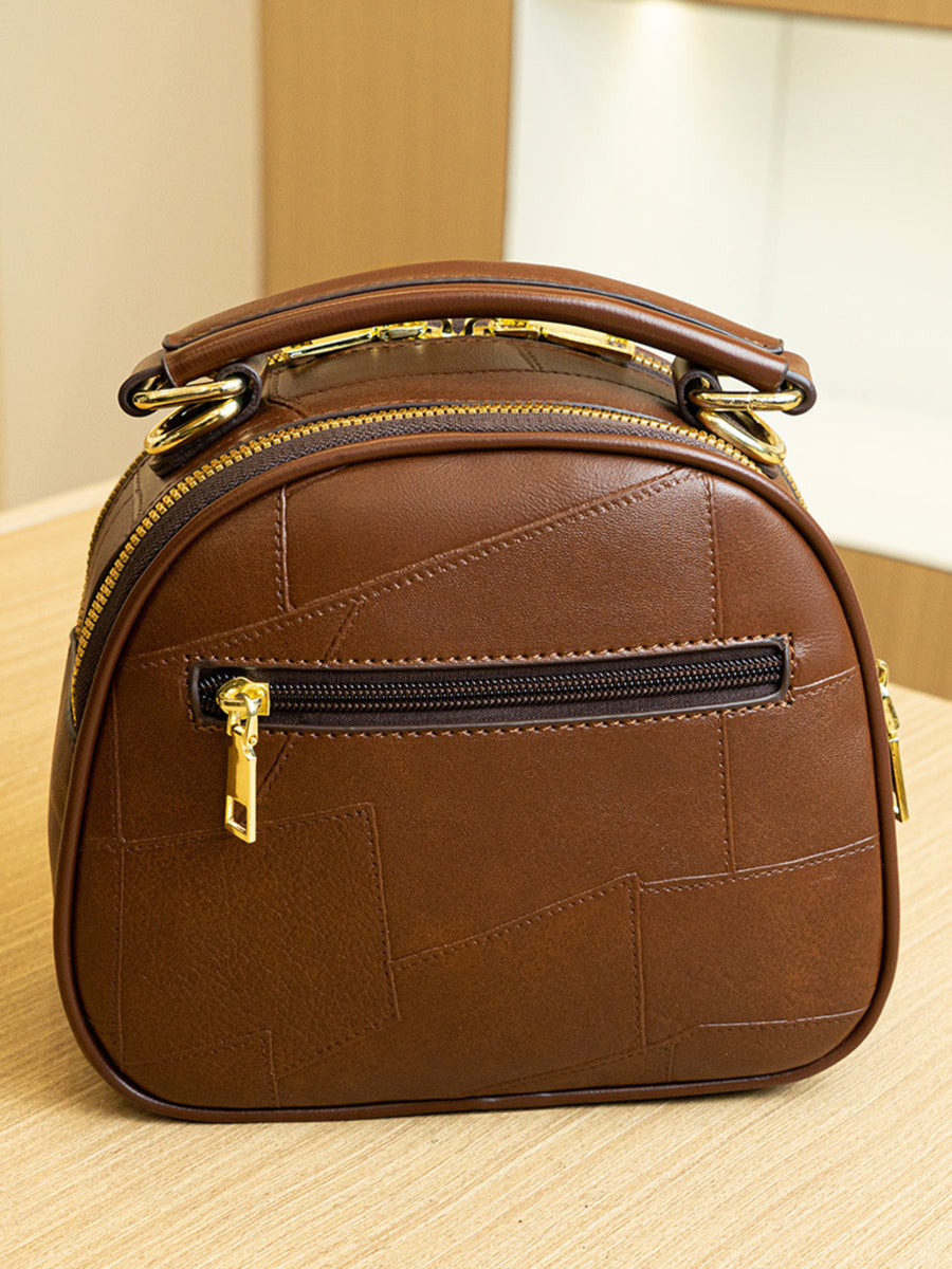 crossbody bag in Caramel with top handle and small