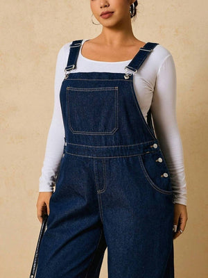 Dusty Blue overalls with pocketed and sleeveless