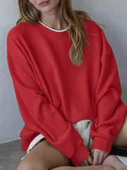 cotton sweatshirt in Navy Blue-spot with oversized silhouette