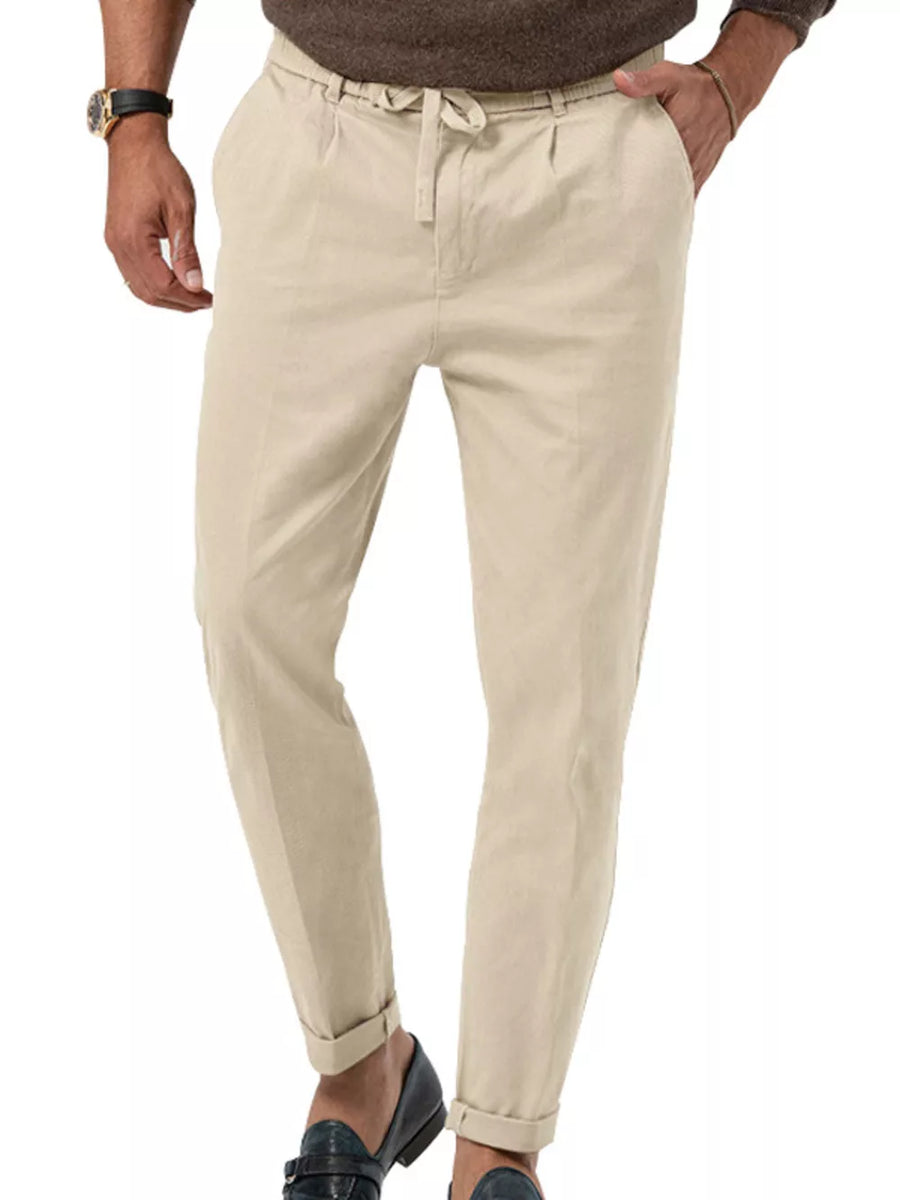 Deep Teal Men's Casual Drawstring Pants Plus Size