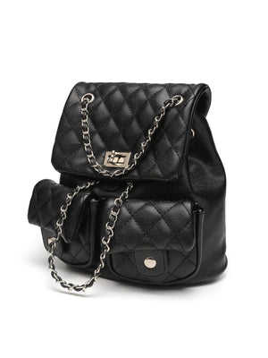 White backpack featuring quilted and quilted