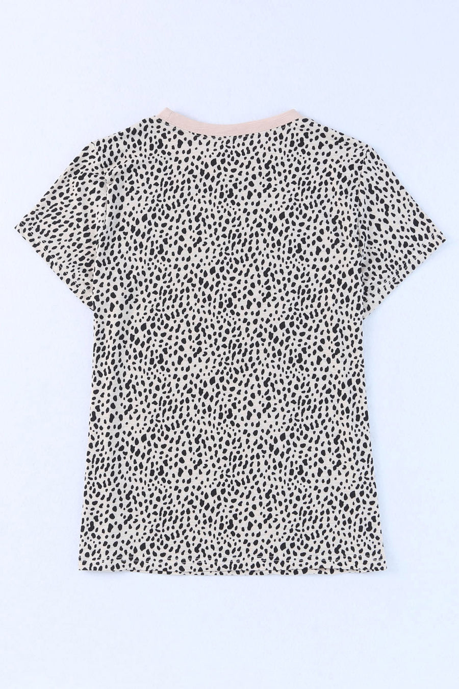 Dalmatian print t-shirt with trim in leopard color.