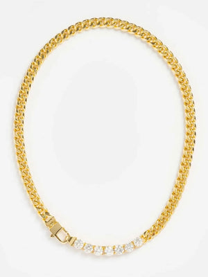 necklace in clear with 18K gold-plated and choker