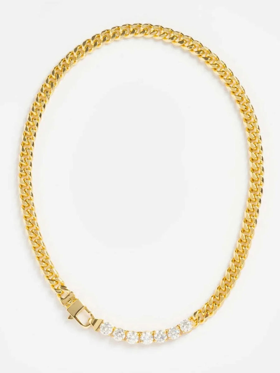 necklace in clear with 18K gold-plated and choker