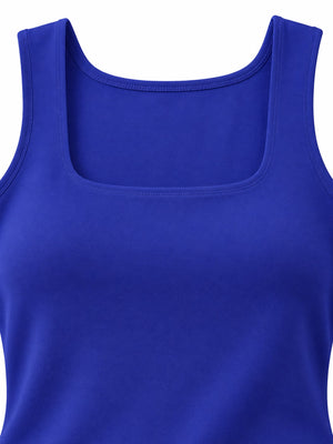 minimalist tank top in Black with square neck
