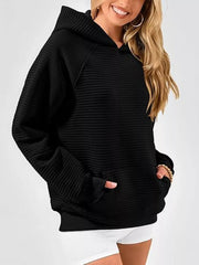 pullover hoodie in Gray with ribbed and kangaroo pocket