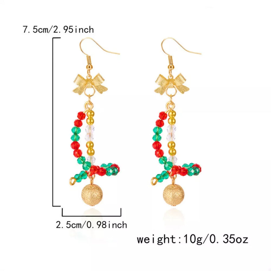 earrings in red with bow detail and mini