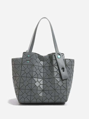 handbag featuring geometric in beige with PVC Imported Size &amp texture