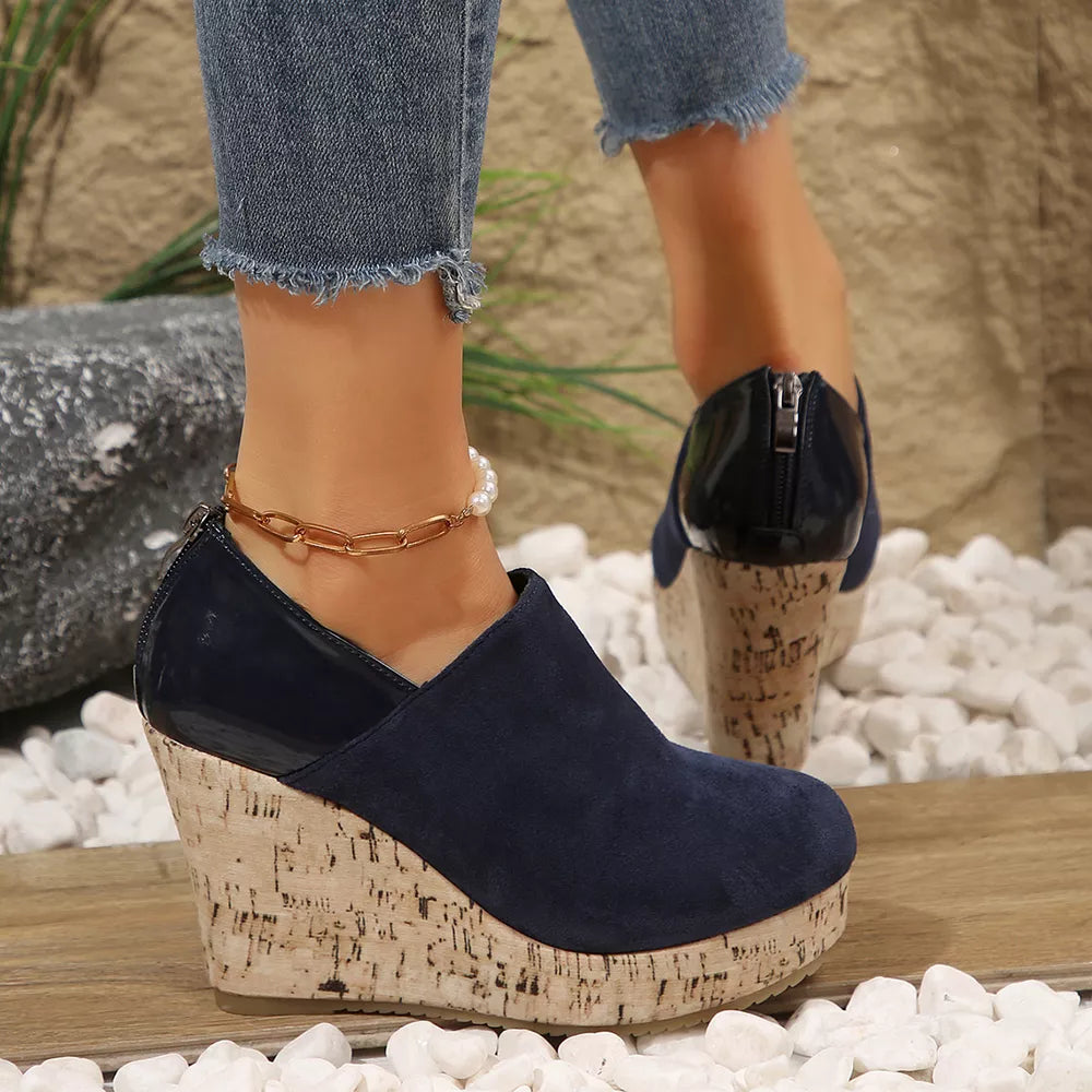 Round Toe Slip-ons in Black