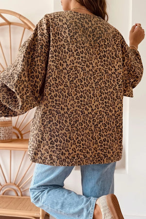 Print Denim Jacket in Leopard