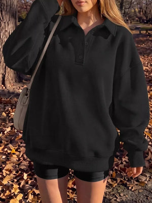 Light Gray sweatshirt with ribbed cuffs and long sleeve