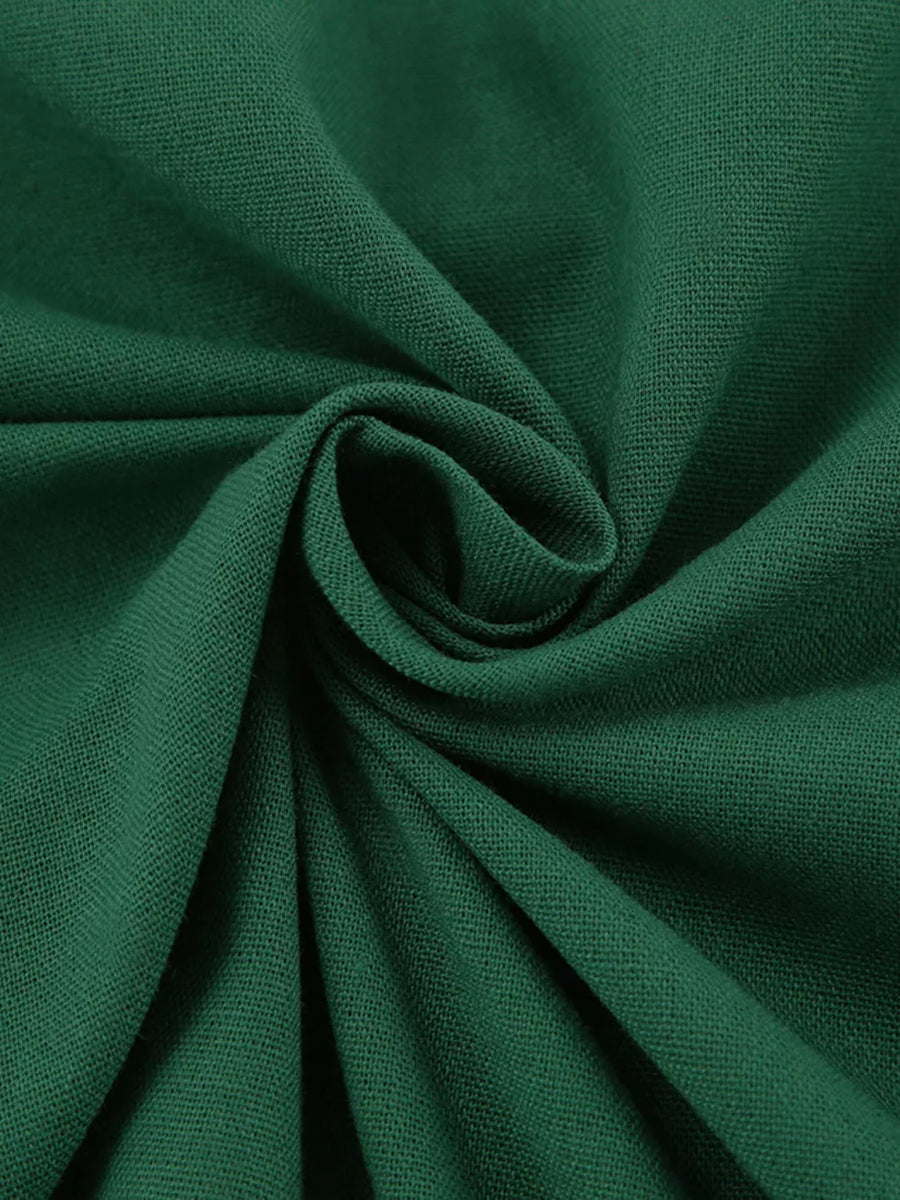 midi dress in Green with side slit and midi