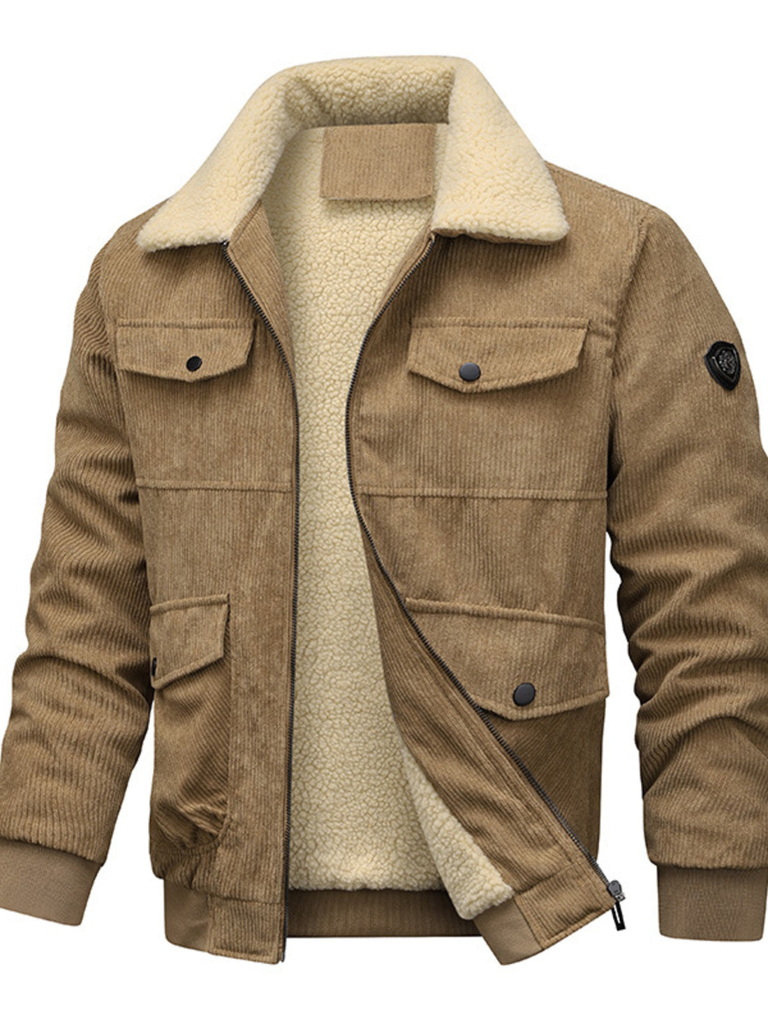 95%polyester,5%spandex Care instructions: Machine wash cold bomber jacket in Khaki with regular silhouette