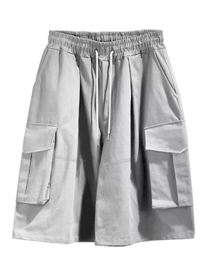 Men's Full Size Cargo Shorts With Drawstring Waist in Khakis, view 12