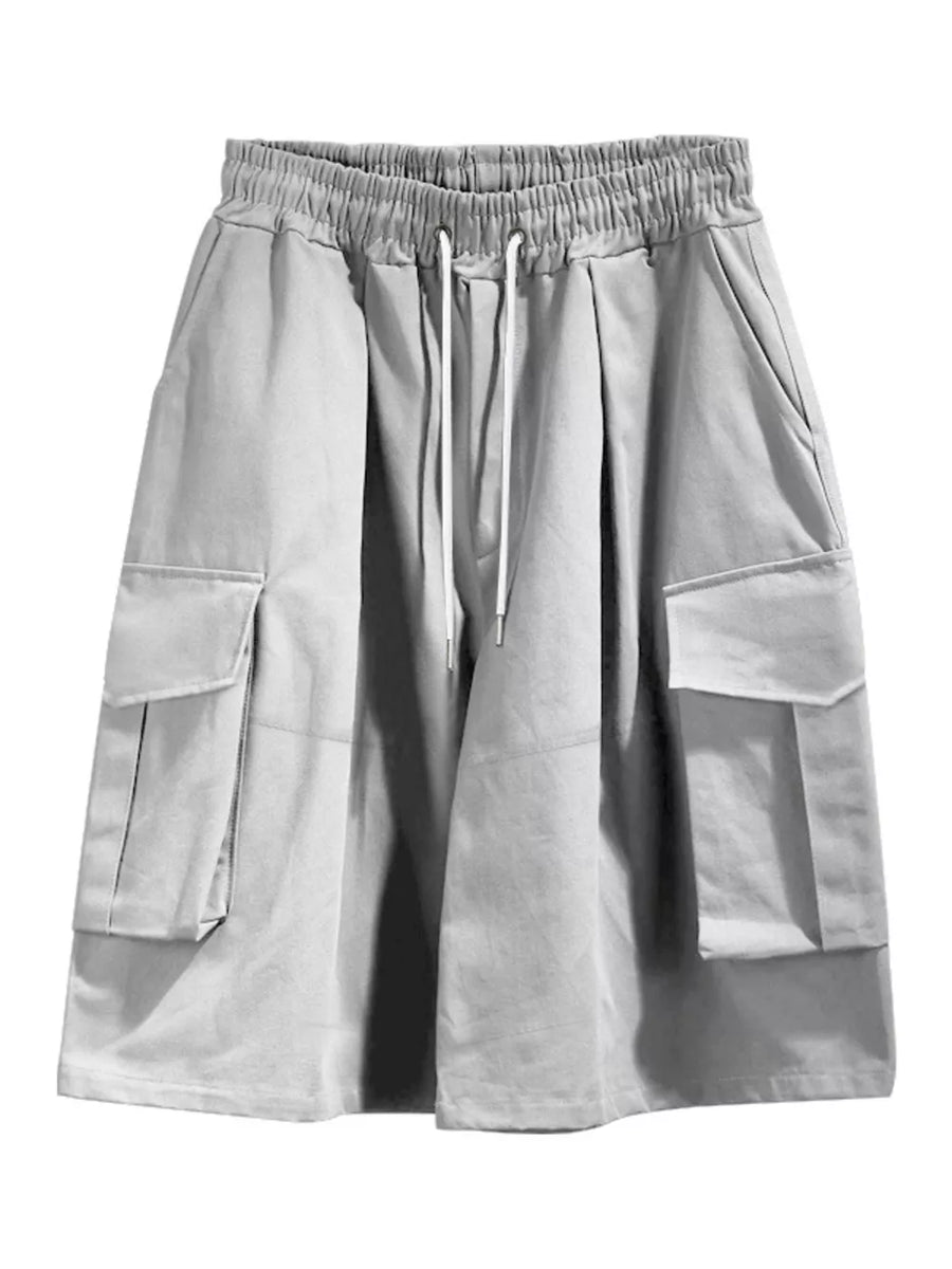 Men's Full Size Cargo Shorts With Drawstring Waist in Khakis, view 12