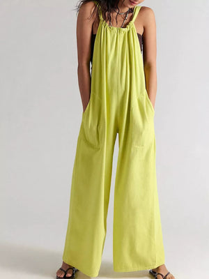 minimalist jumpsuit in Army Green with round neck