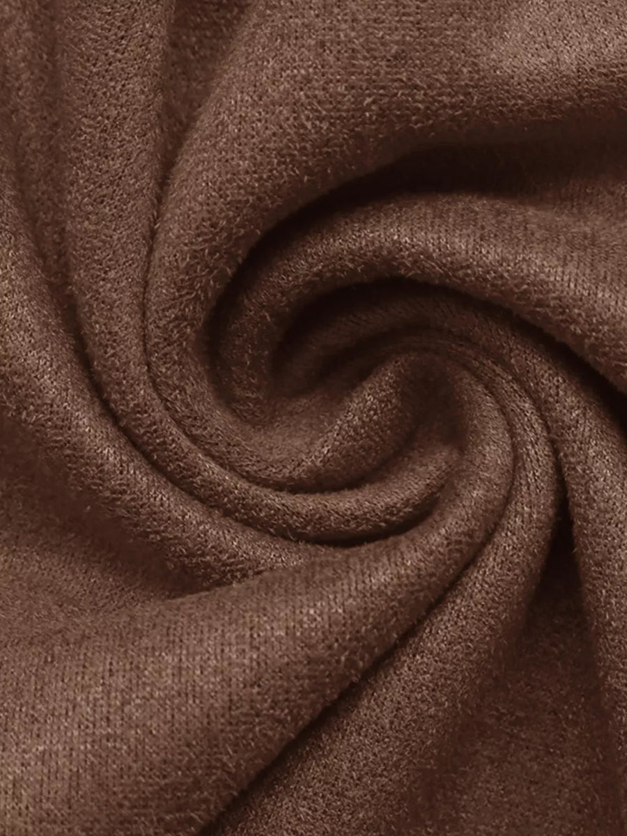 Brown knit fabric with a soft texture.