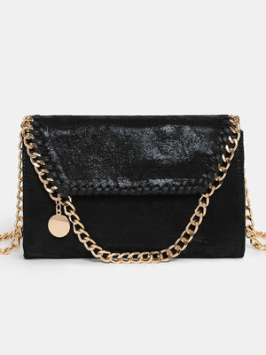 black with shoulder bag with chain strap 7