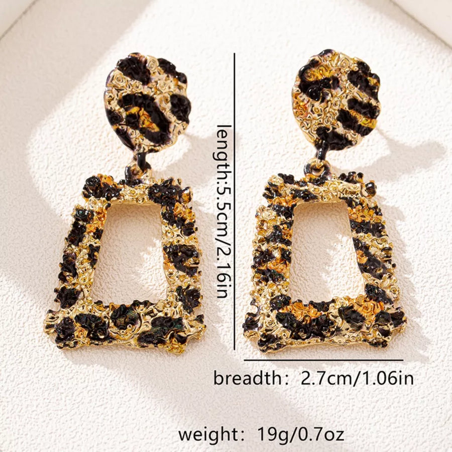earrings featuring leopard in Style A with 18K Gold-Plated,Alloy Care instructions: 1 texture