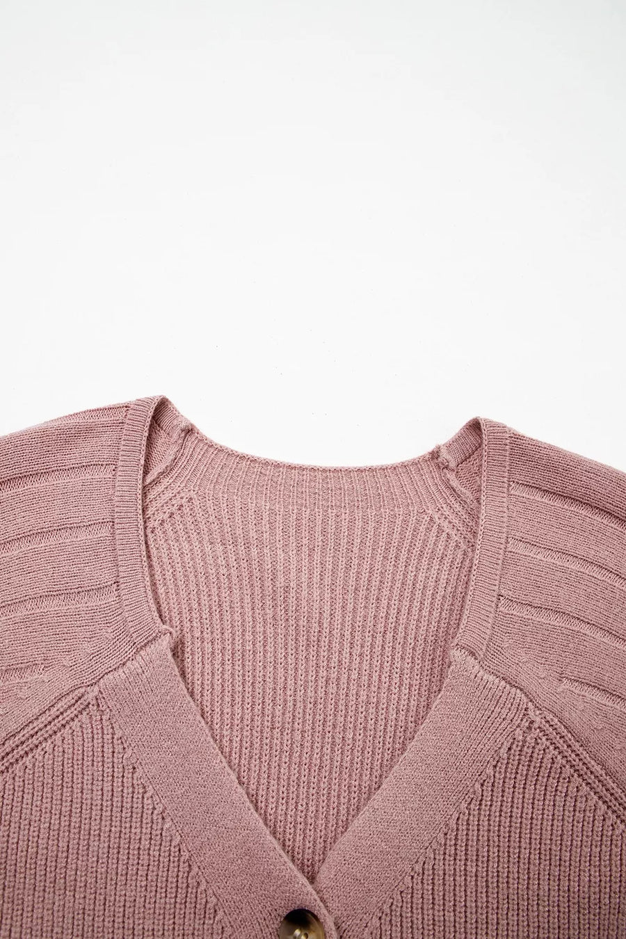 blush pink relaxed cardigan with v-neck