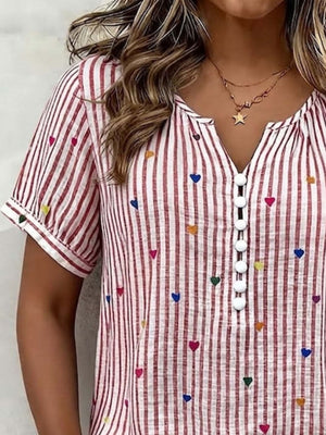 modern blouse in Light Blue with v-neck