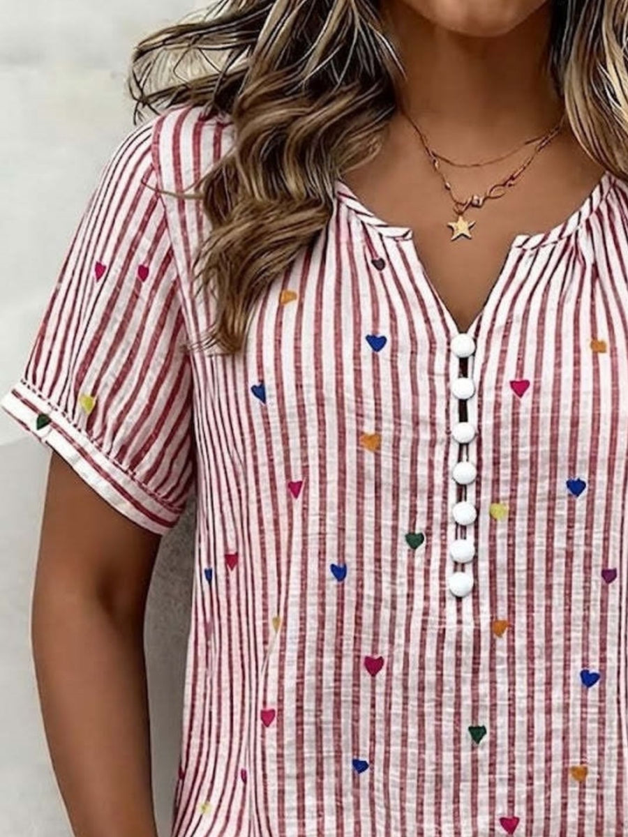 modern blouse in Light Blue with v-neck
