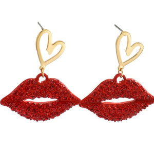red earrings with dangle and post-back