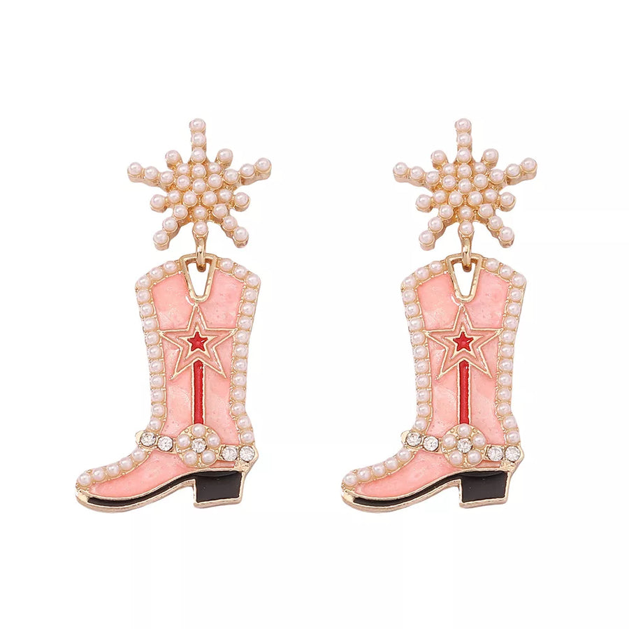earrings in blush pink featuring dangle and dangle fit
