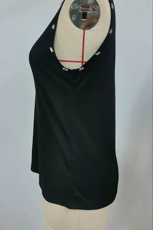 White Star Detail Ribbed Tank