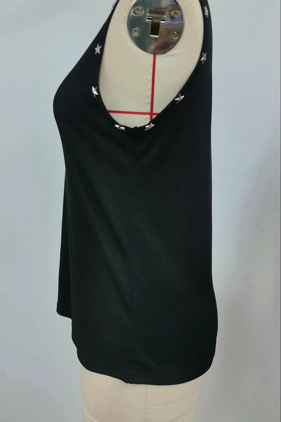 White Star Detail Ribbed Tank
