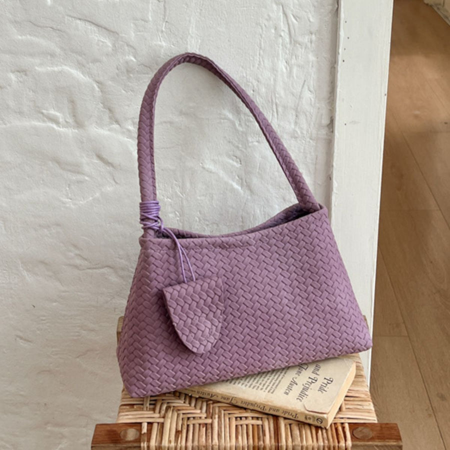 shoulder bag featuring woven in Brown with PU Leather Imported Size &amp texture