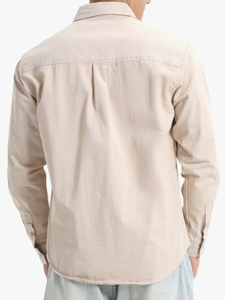 95%cotton,5%spandex Care instructions: Machine wash cold button-down shirt in White with regular silhouette