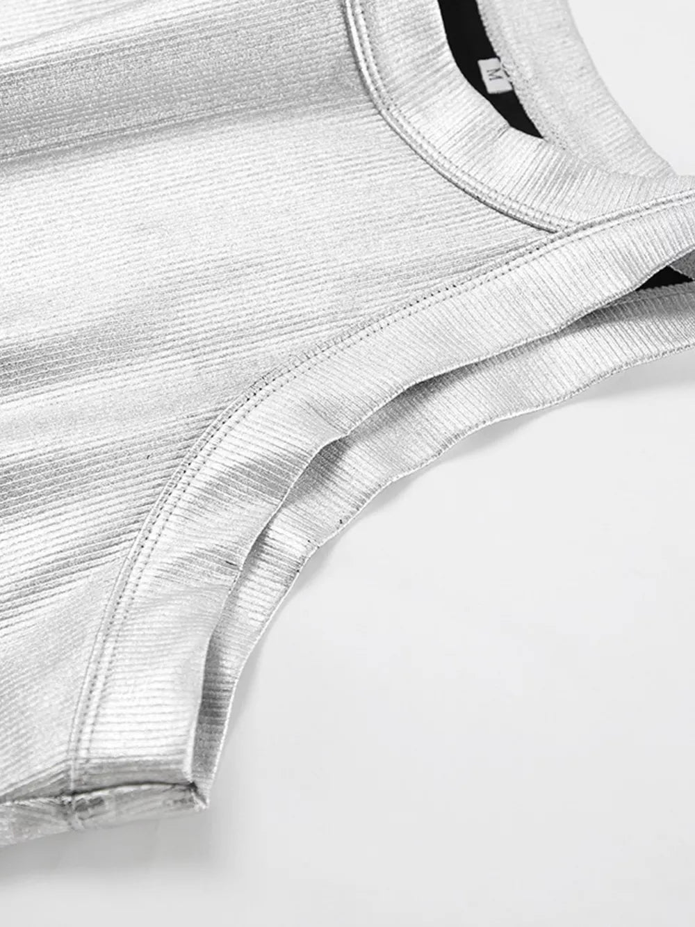 tank top in silver with basic style and hip-length